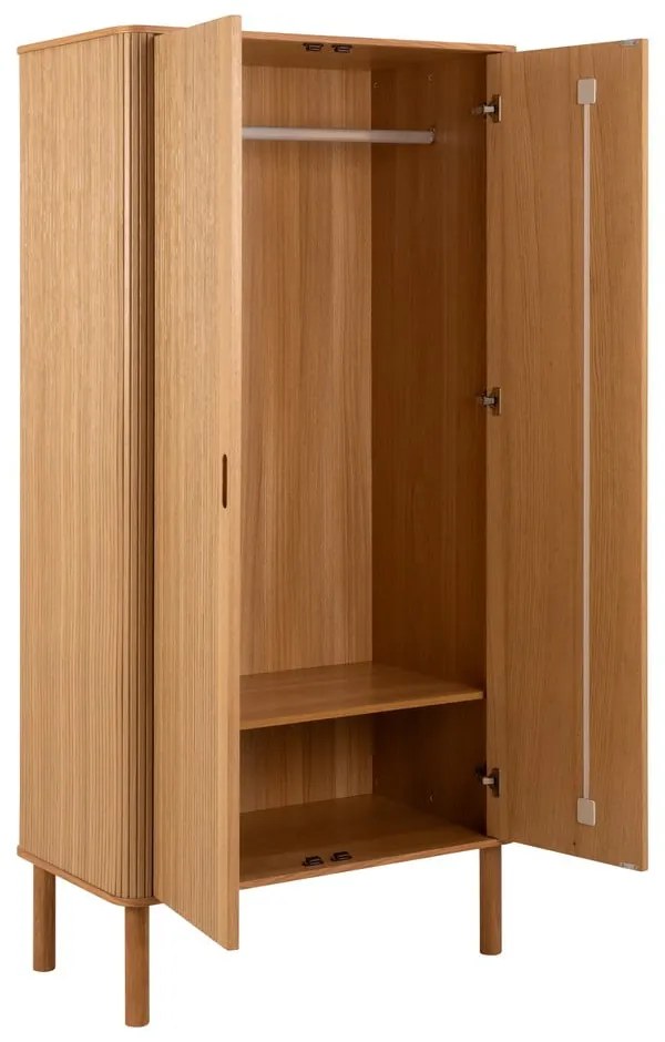 Armadio effetto rovere in colore naturale 100x200x55 cm Langley - Actona