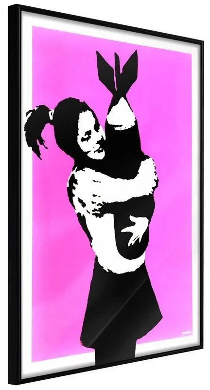 Poster  Banksy: Bomb Hugger  Cornice Quadri Cornice nera, Larghezza x Altezza Home decor 30x45