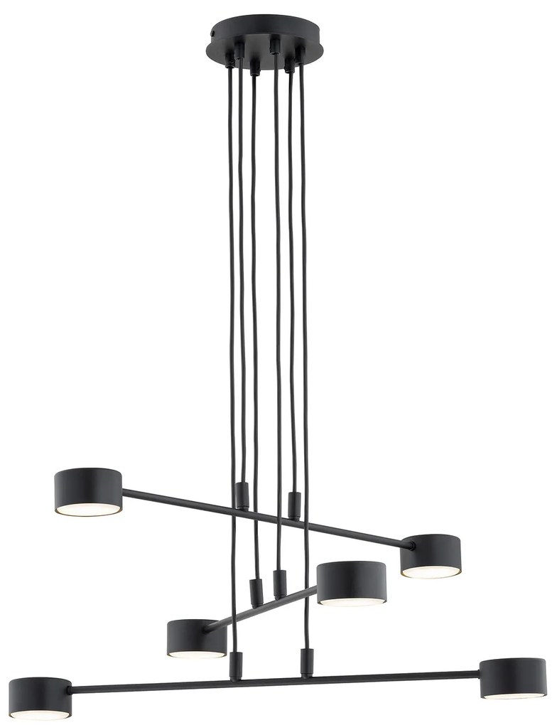 Sospensione Moderna Tefnut 6 Luci In Acciaio Nero