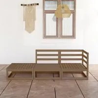 Set Divani da Giardino 3 pz Miele in Legno Massello di Pino 3075472