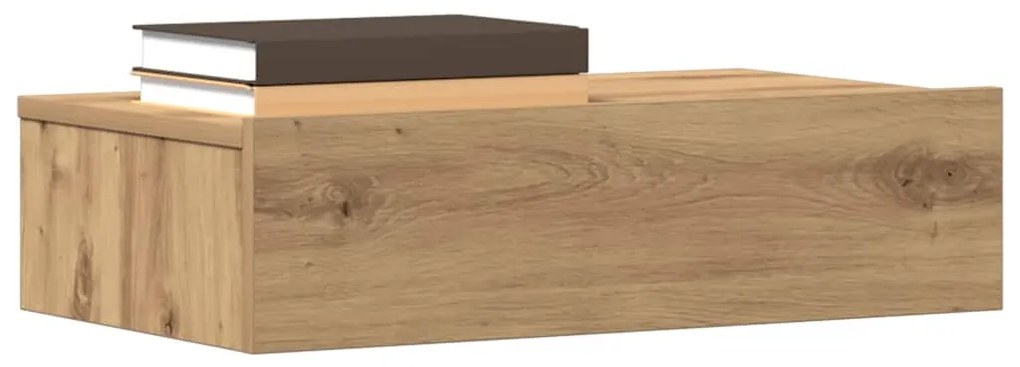 Comodino Rovere Artigianale 60x35 Cm İn Legno Multistrato /