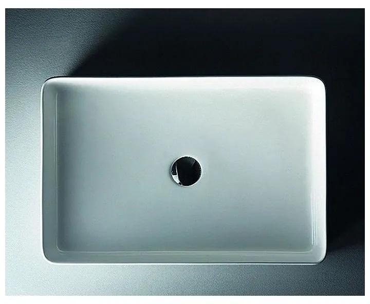 Kamalu - lavabo appoggio rettangolare 60,5 cm ceramica slim litos-0001