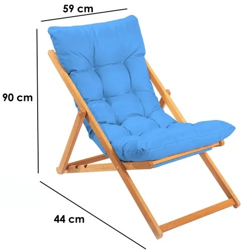 Lettino da giardino blu/faggio