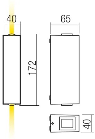 Redo 90421 - LED Applique da esterno ACE 2xLED/5,84W/230V 3000K IP54 grigio