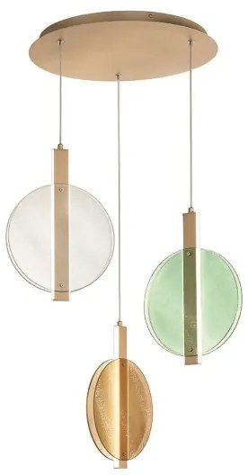 Lampada a sospensione LED 60 cm JUIS in vetro texturizzato MULTICOLOR