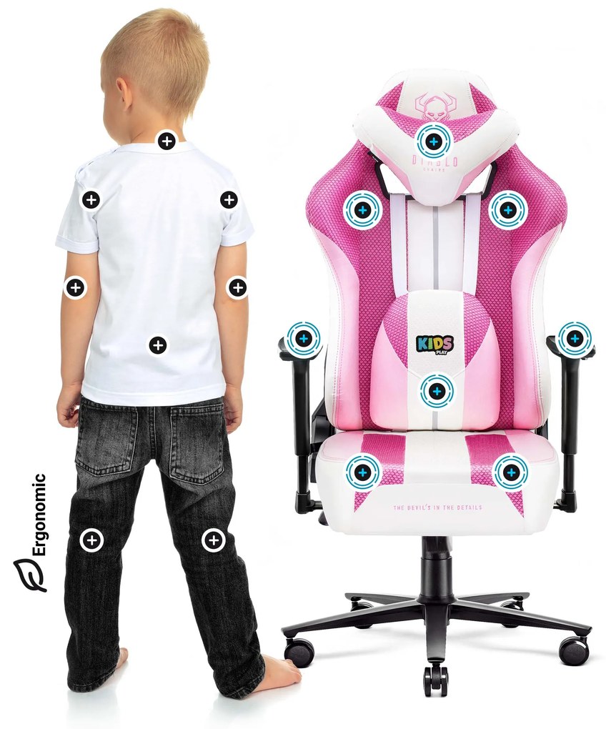 Sedia Da Gaming Diablo X-Player 2.0 In Materiale Kids Size: Marshmallow Pink