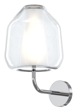 Applique Contemporanea Double Skin Beta Metallo Cromo Vetro Trasp. 1 Luce E27