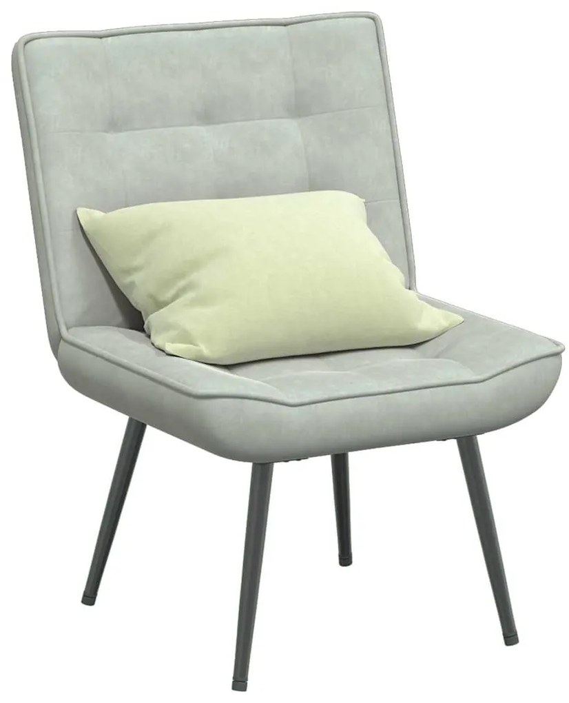 Sedia Relax 64x74x84 Cm Grigio Chiaro İn Velluto /