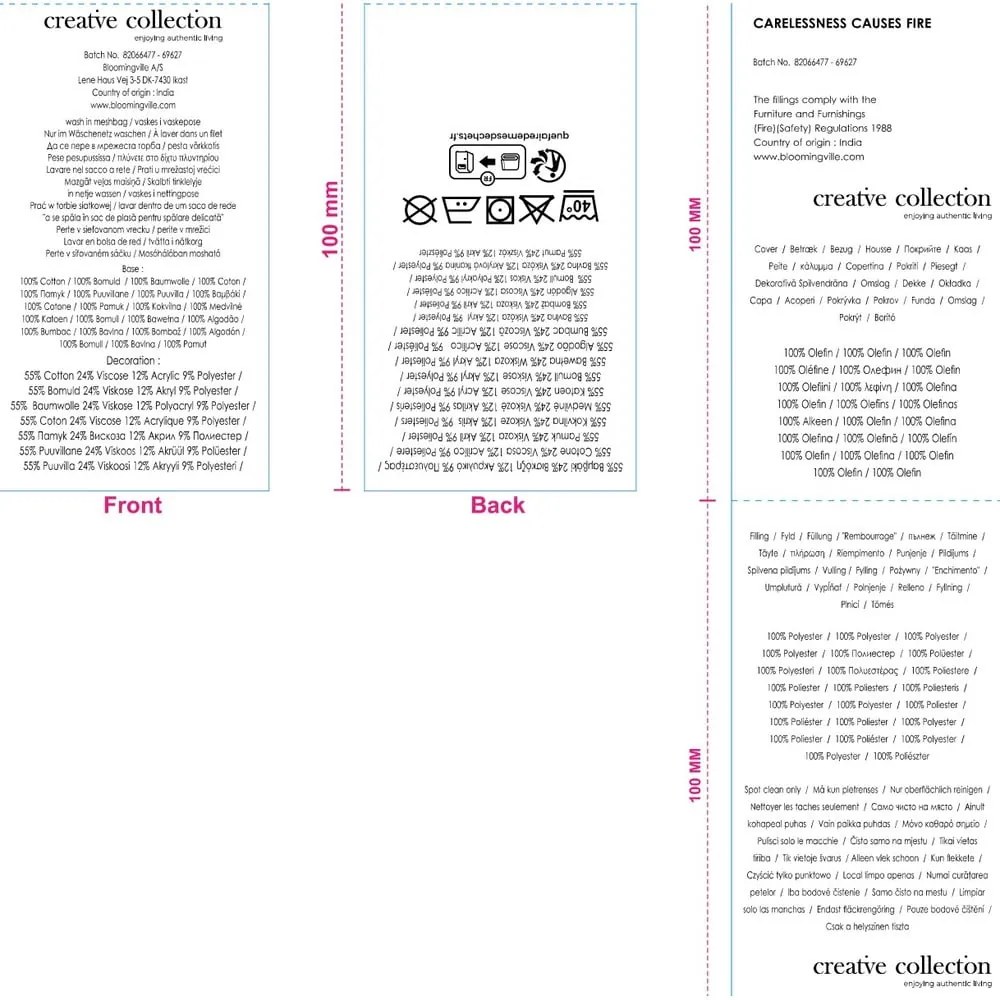 Cuscino decorativo in cotone 50x50 cm Pico - Bloomingville