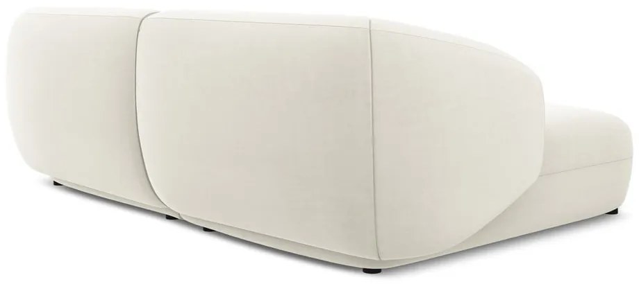 Divano angolare bianco (con penisola a sinistra) con rivestimento in velluto Moana – Makamii