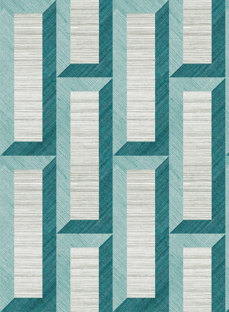 Arte International Carta da parati Biseau - Turquoise Teal