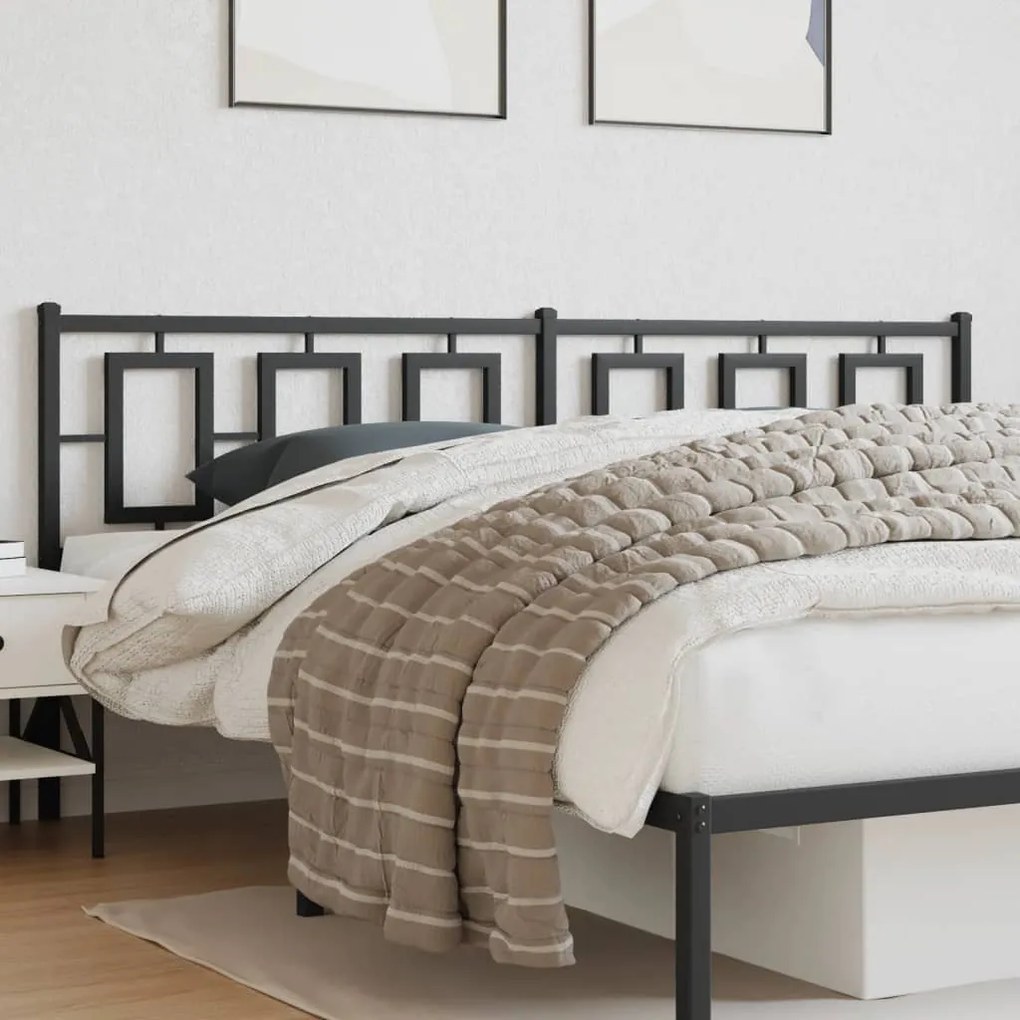 Testiera İn Metallo Nero 193 Cm /