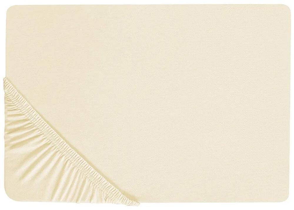 Lenzuolo con angoli cotone beige 200 x 200 cm JANBU Beliani