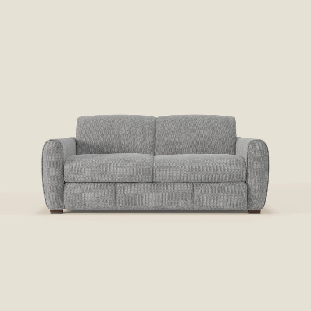 Kaleo Divano letto moderno con materasso H17 cm - in raffinato tessuto impermeabile T26 grigio