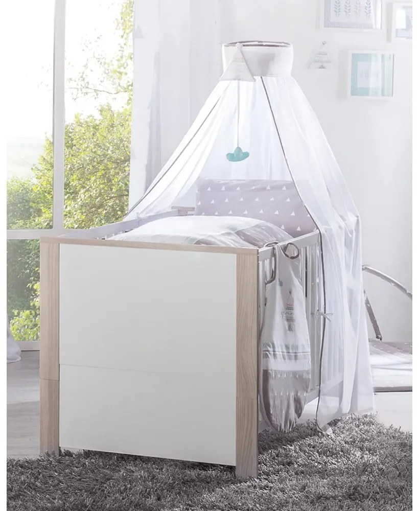 Lettino in colore bianco e naturale 70x140 cm Olaf - Roba