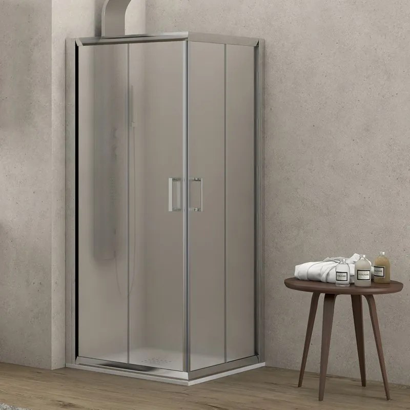 Box doccia 90x80 vetro opaco ante scorrevoli altezza 180cm K410 - KAMALU