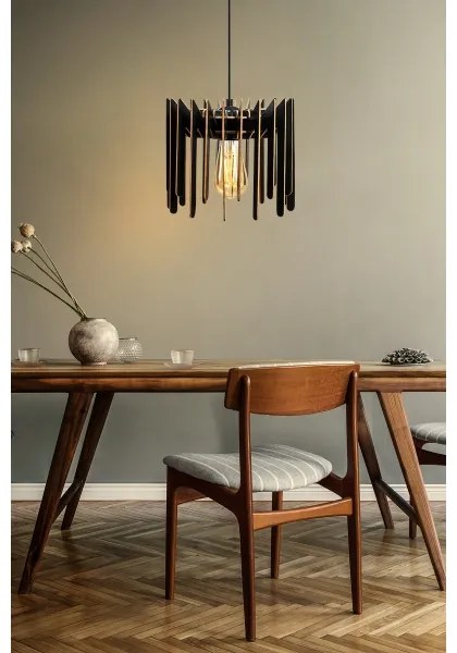 Lampadario a sospensione con filo 1xE27/60W/230V nero diametro 23 cm