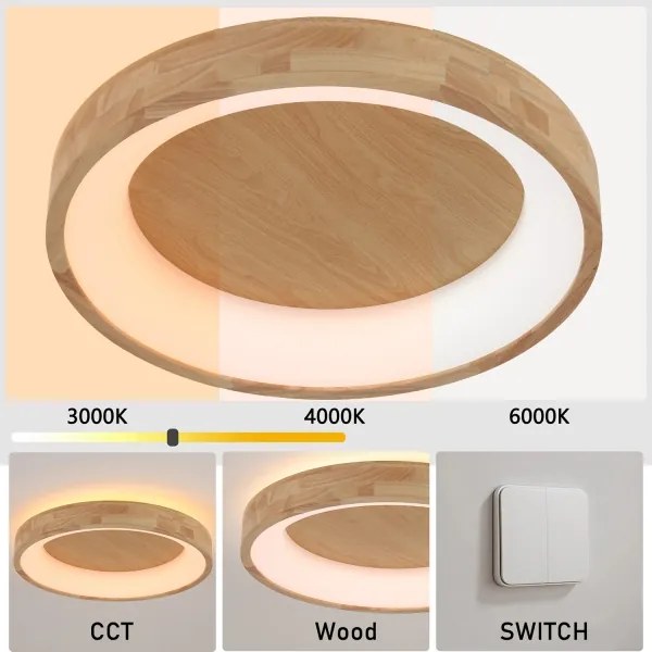 Brilagi-LED Lampada da soffitto FALCON WOOD LED/40W/230V 3000/4000/6000K 60 cm in legno