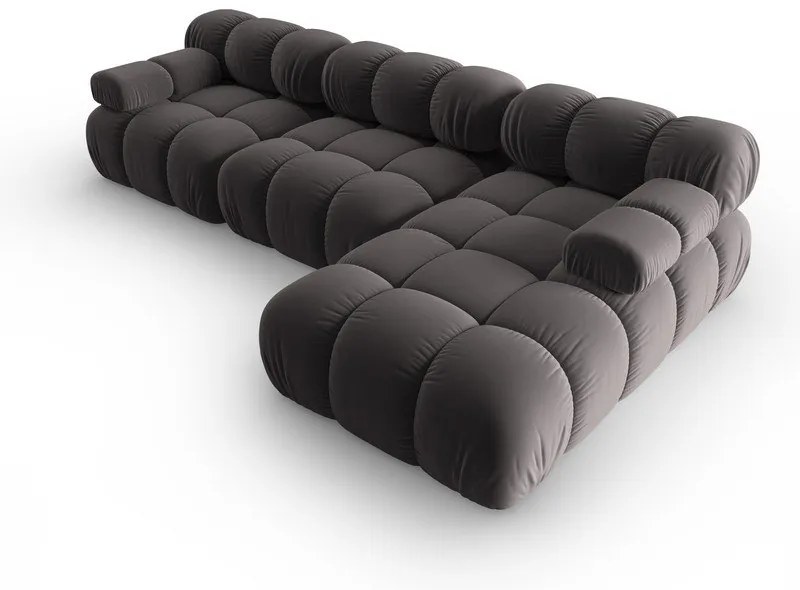 Divano in velluto grigio scuro 285 cm Bellis - Micadoni Home