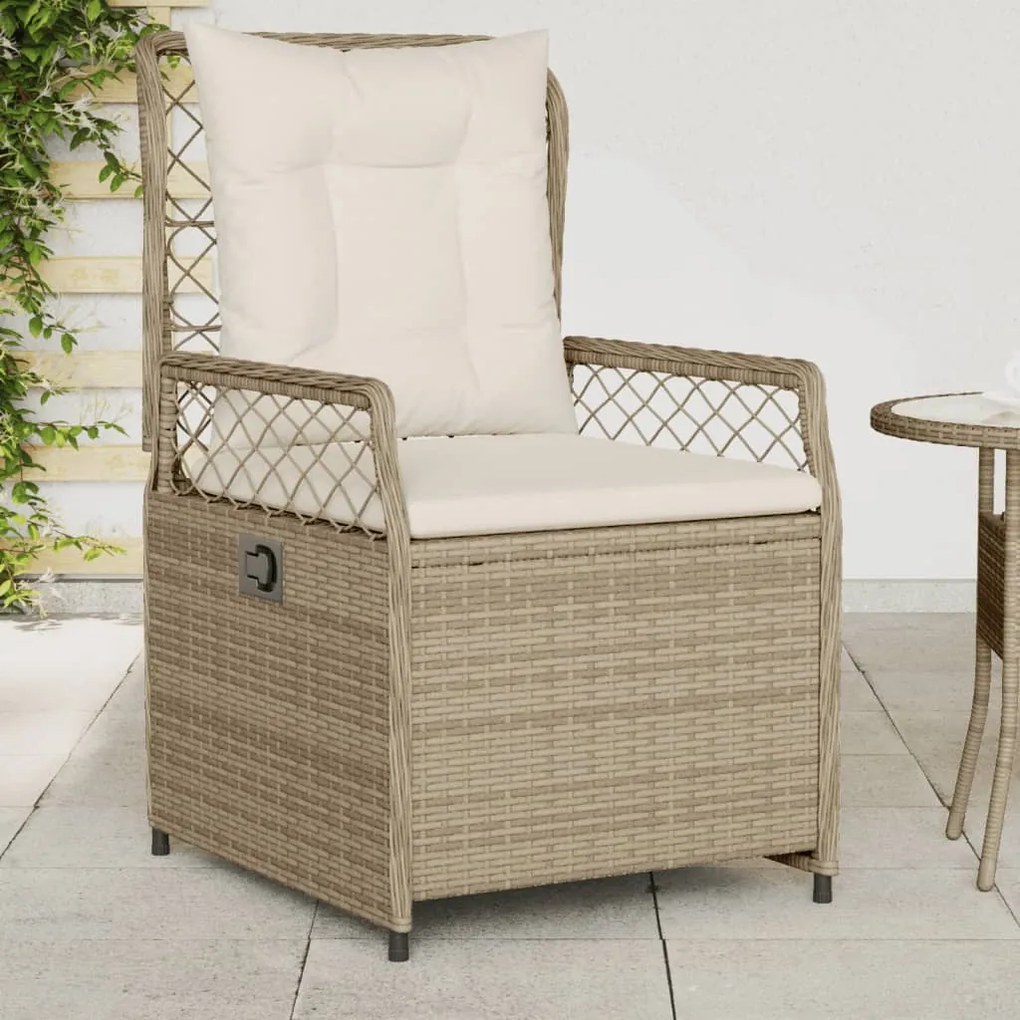 Sedie da giardino reclinabili 2 pz beige polyrattan