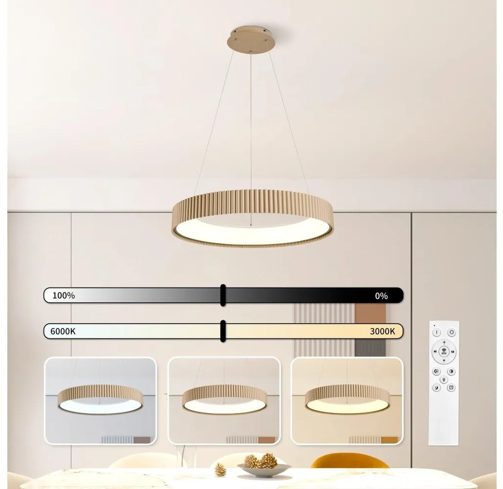 Brilagi - Lampadario LED dimmerabile a cavo FALCON MODERN LED/54W/230V 60 cm beige + telecomando