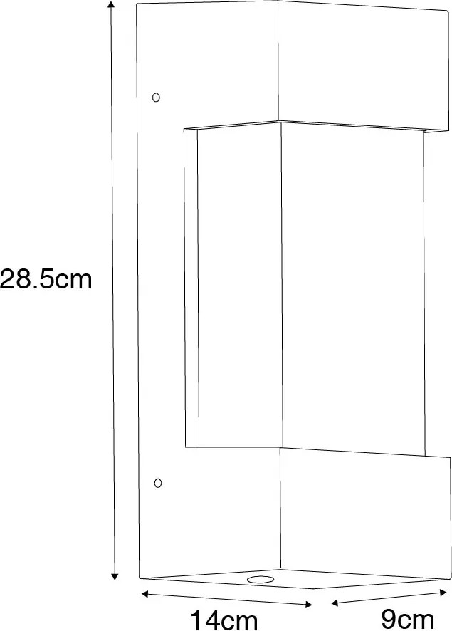 Lampada da parete per esterni grigio scuro IP54 con sensore crepuscolare - Tide