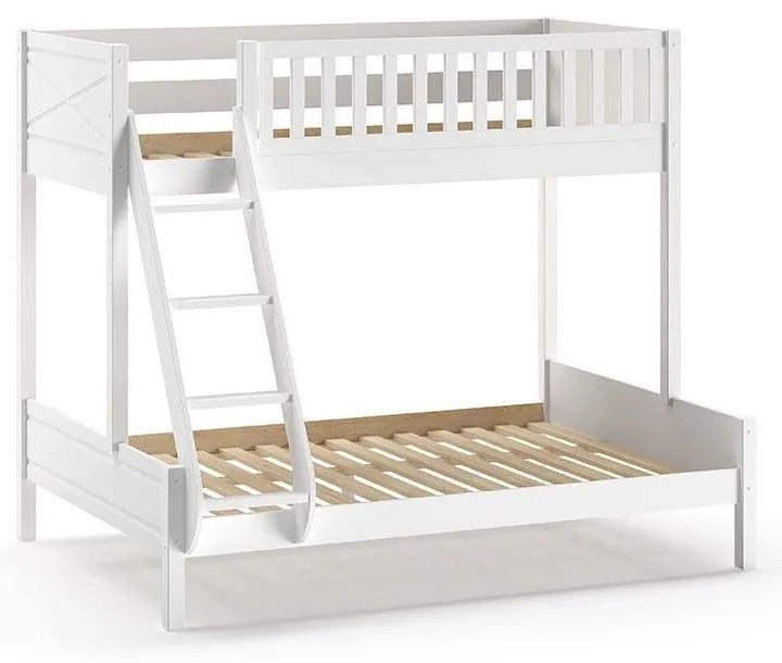 Letto a castello bianco per bambini 140x200/90x200 cm Scott - Vipack