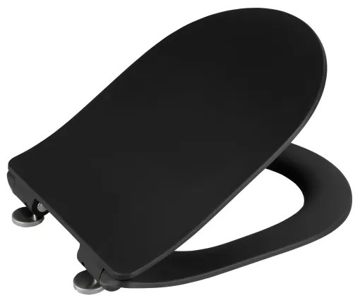 WENKO 23827100-WC sedile WC SEDILO 45,2x36,2 cm nero/argento