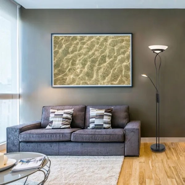 Rabalux 4554 - Lampada da terra GAMMA 2xE27/15W+1xG9/40W/230V nero