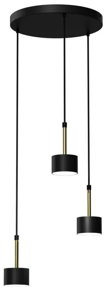 Lampadario su corda ARENA 3xGX53/11W/230V nero/oro