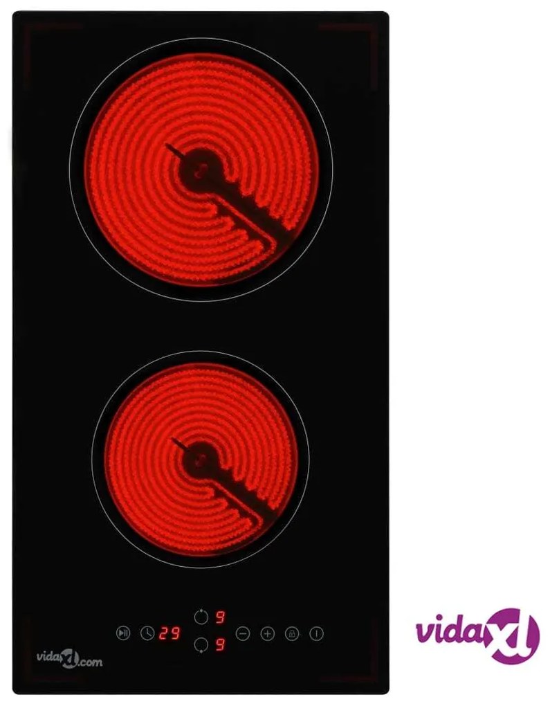 vidaXL Piano Cottura in Ceramica con 2 Zone e Controlli Touch 3000 W