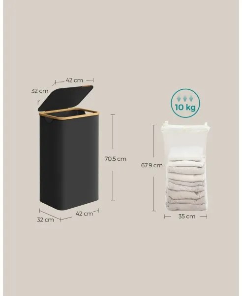 Cesto portabiancheria TATE nero