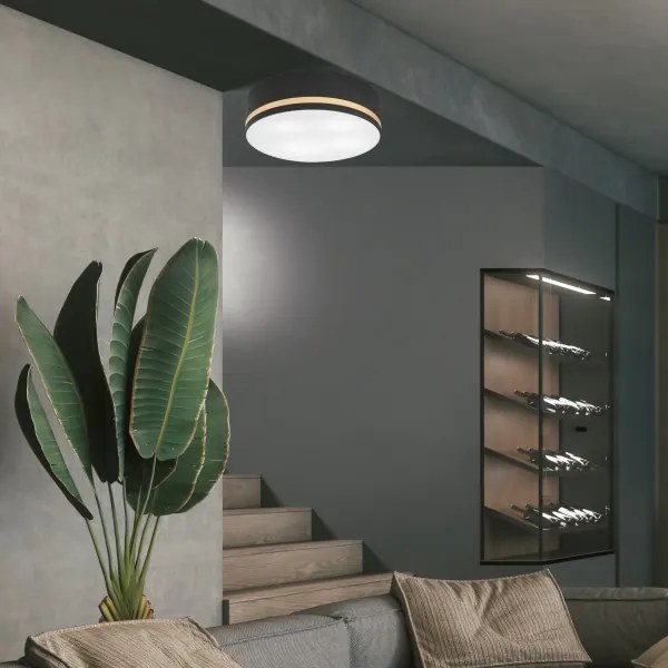 Plafoniera SIRJA STRIPE 4xE27/15W/230V diametro 45 cm nero