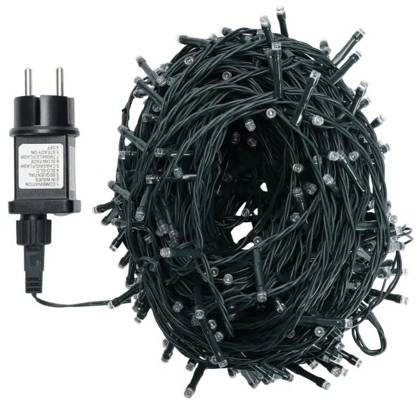 Aigostar - Catena luminosa natalizia LED per esterni, 500 LED/8 funzioni, 53 m, IP44, bianco freddo