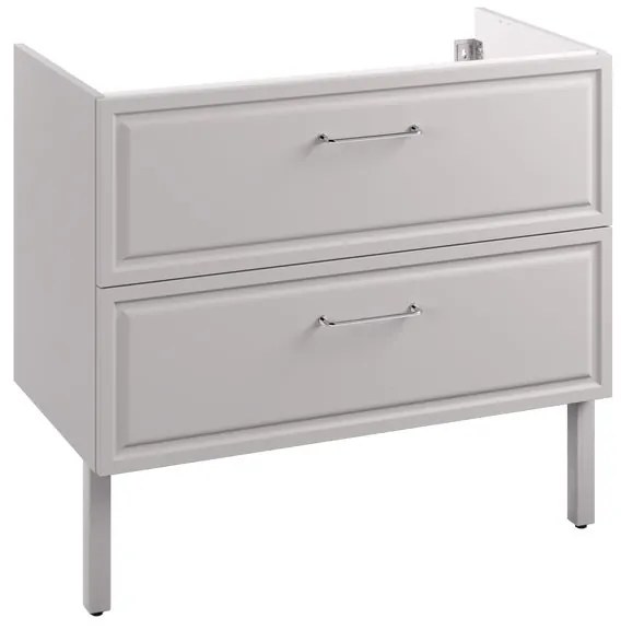 Mobile da bagno sotto lavabo Charm grigio verniciato opaco L 90 x H 57 x P 48.1 cm 2 cassetti, lavabo non incluso