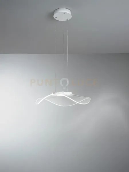 Sospensione in metallo bianco medusa biemissione led 30w 3000k cri?...