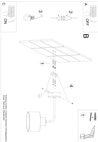 Sollux SL.1129 - Lampada da parete SAVAR 1xE27/60W/230V nera