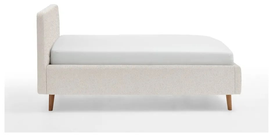 Letto matrimoniale imbottito bianco con contenitore con rete inclusa 140x200 cm Mattis – Meise Möbel