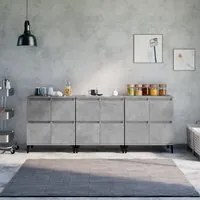 Credenze 3pz Grigio Cemento 60x35x70 cm in Legno Multistratocod mxl 77475