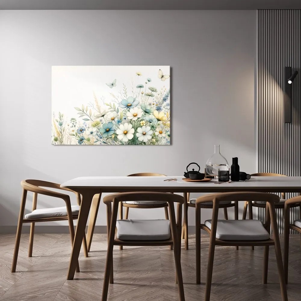 Quadro su tela – Fiori e farfalle estive