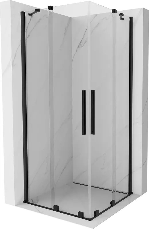 Mexen Velar Duo cabina doccia scorrevole 90 x 90 cm, trasparente, nero - 871-090-090-02-70