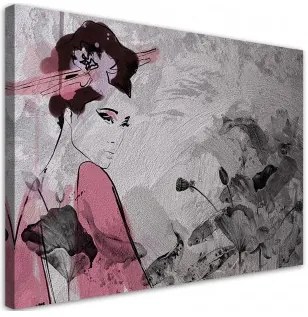 Quadro su tela, Geisha giapponese 60x40