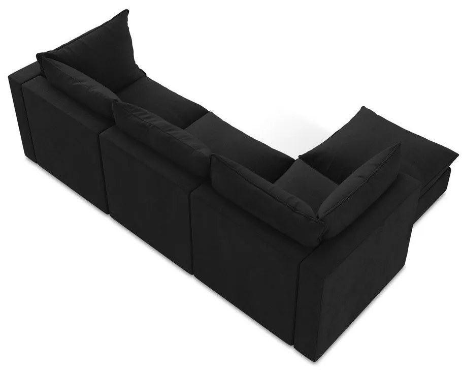 Divano angolare nero (con penisola a sinistra/con chaise lounge) Manao – Makamii