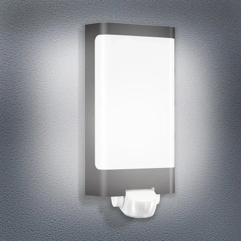 Applique LED moderno da esterno L240 antracite IP44, con sensore di movimento luce bianco caldo 946 lumen, STEINEL