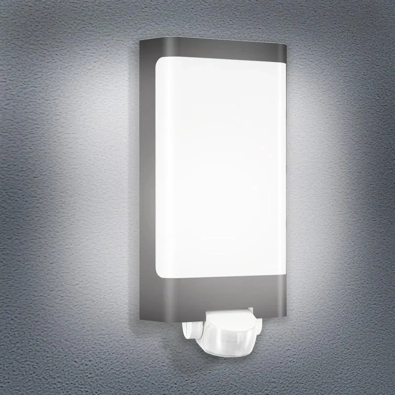 Applique LED moderno da esterno L240 grigio con sensore di moviemtno STEINEL IP44