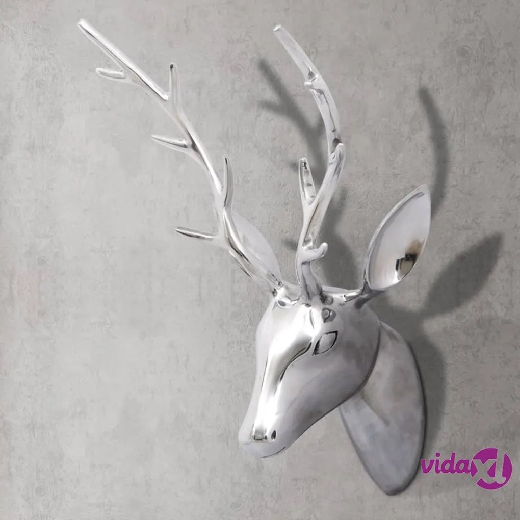 vidaXL Decorazione da parete Testa cervo colore argento 61 cm