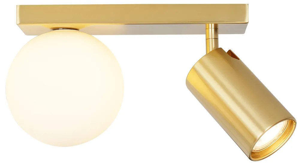 Plafoniera moderna in ottone a 2 luci inclinabile - Lesly