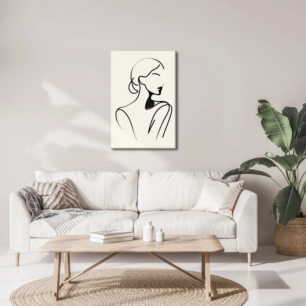 Quadro su tela – Donna in linee minimaliste