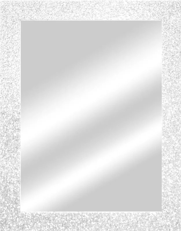 Specchio Glitterata rettangolare in legno bianco 60 x 90 cm
