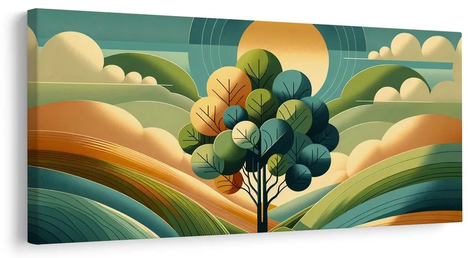Quadro su tela – Albero della vita e sole in armonia